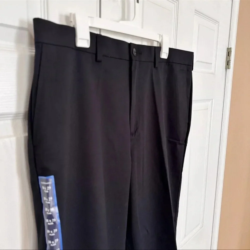 Croft & Barrow‎ Easy Care Khaki Black Pants Flat Front Size 38x29 NWT